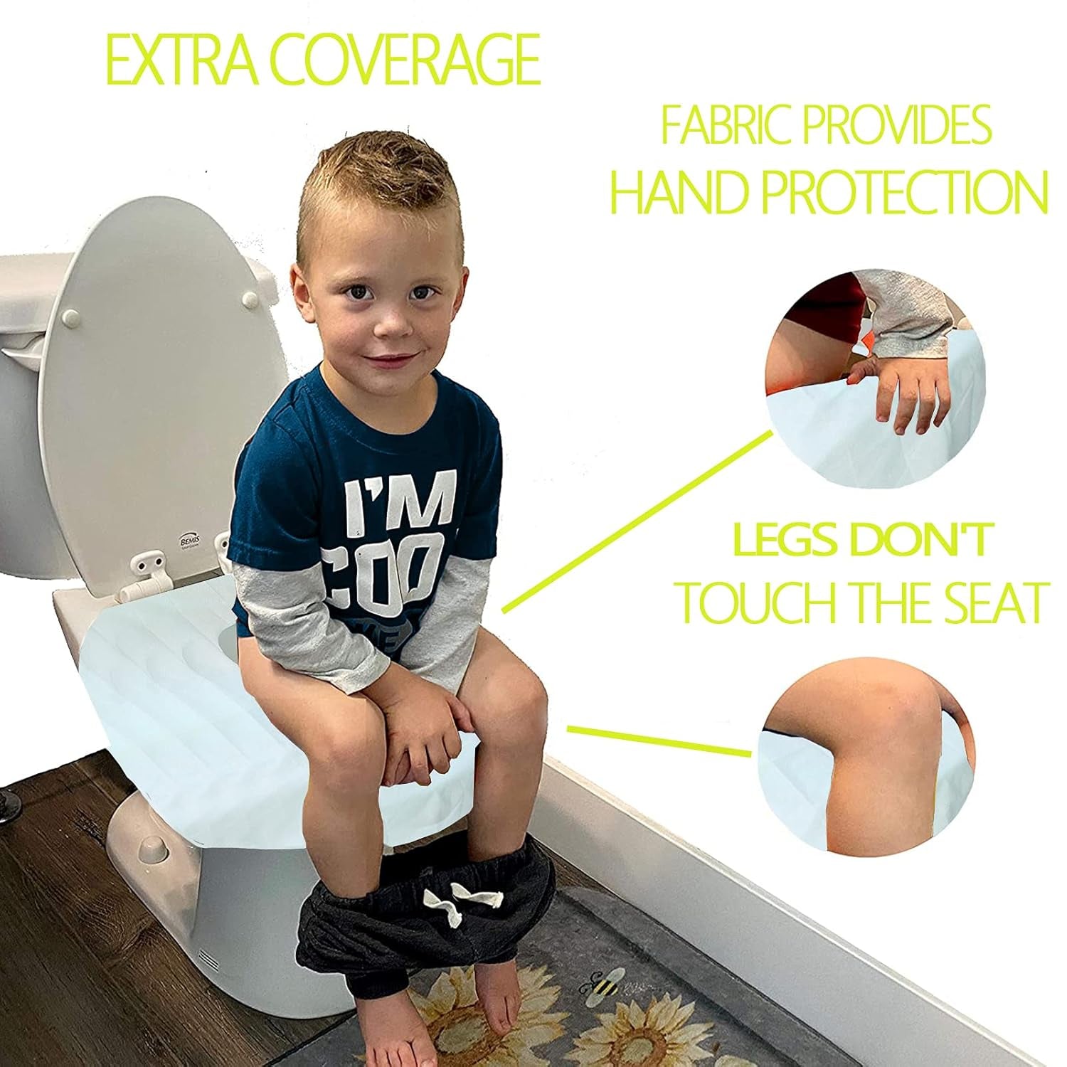 Toilet Seat Covers Disposable, Waterproof Individually Wrapped Large Portable Potty Seat Covers for Kids Potty Training, Road Trip and Public Restrooms