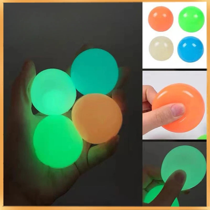 Luminous Ceiling Adhesive Target Interactive Balls Venting and Pressure Reducing Toys with Sticky Grip Throwing Kids Sticky Ball