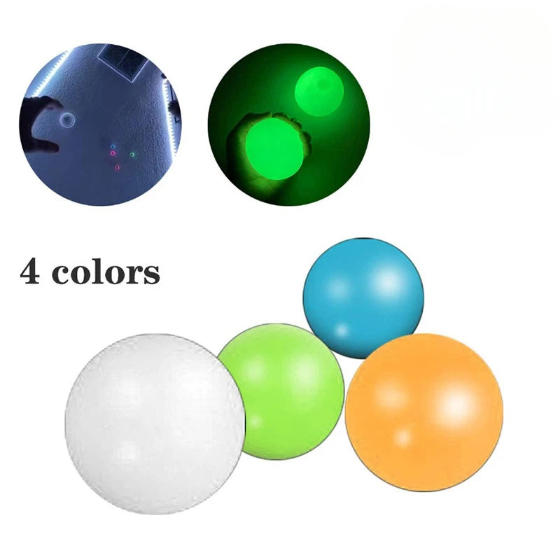 Luminous Ceiling Adhesive Target Interactive Balls Venting and Pressure Reducing Toys with Sticky Grip Throwing Kids Sticky Ball