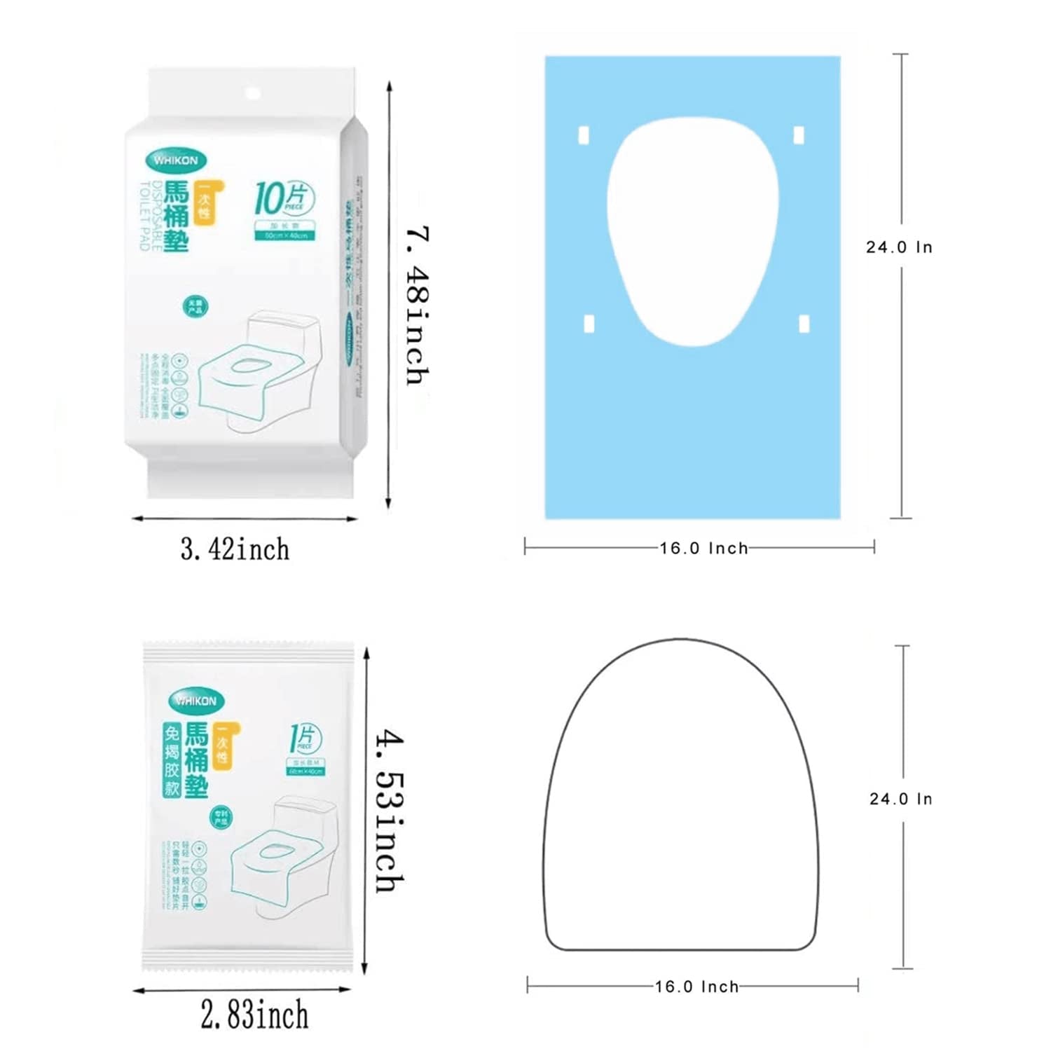 Toilet Seat Covers Disposable, Waterproof Individually Wrapped Large Portable Potty Seat Covers for Kids Potty Training, Road Trip and Public Restrooms